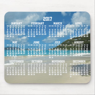 Beach Yearly Calendar 2017 Mouse Pads
