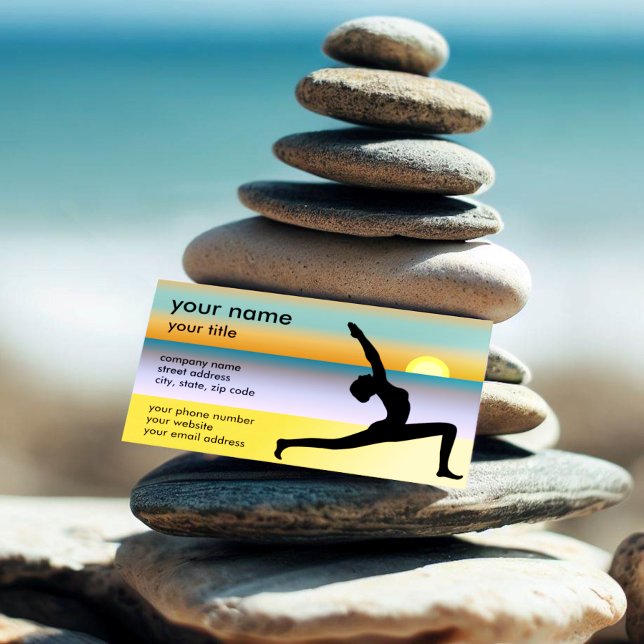 Beach Yoga Instructor Teacher Studio Business Card (Creator Uploaded)