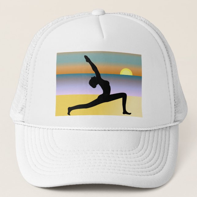 Beach Yoga Pose Silhouette Womens Hat (Front)