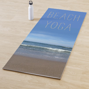 Beach Yoga with customisable Text Mat