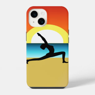 Beach Yoga Woman in a Warrior Pose iPhone 14 Case