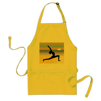 Beach Yoga Woman Posing Silhouette Custom Aprons