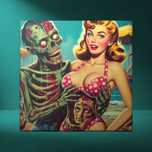 Beach Zombie Girl Tile