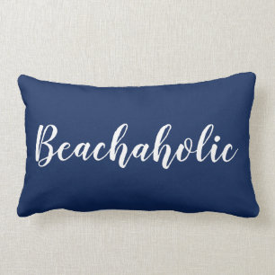 Beachaholic Pillow   Navy