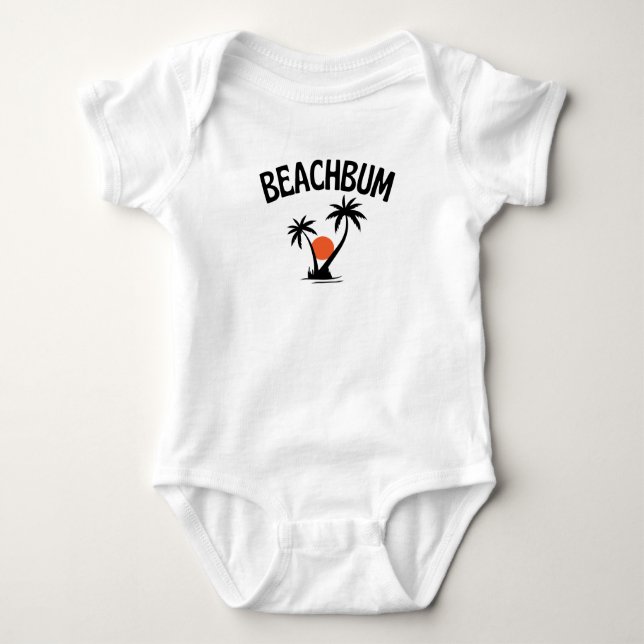 Beachbum  Beach Summer T-Shirt Baby Bodysuit (Front)