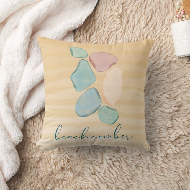 Beachcomber Sea glass Cushion (Blanket)