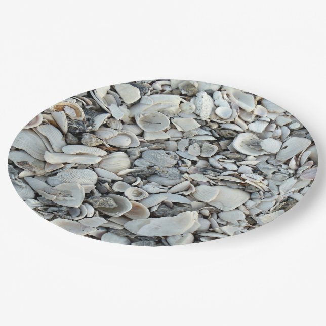 Beachcomber Shells Pattern Look Paper Plate (Angled)