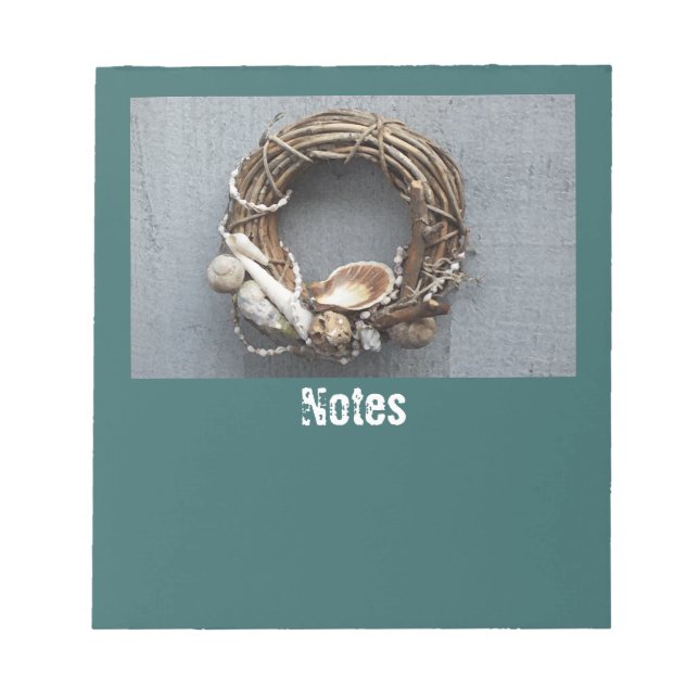 Beachcomber Shells Wreath Notepad (Front)