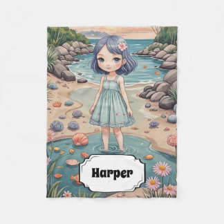 Beachcomber's Bliss Personalized Fleece Blanket