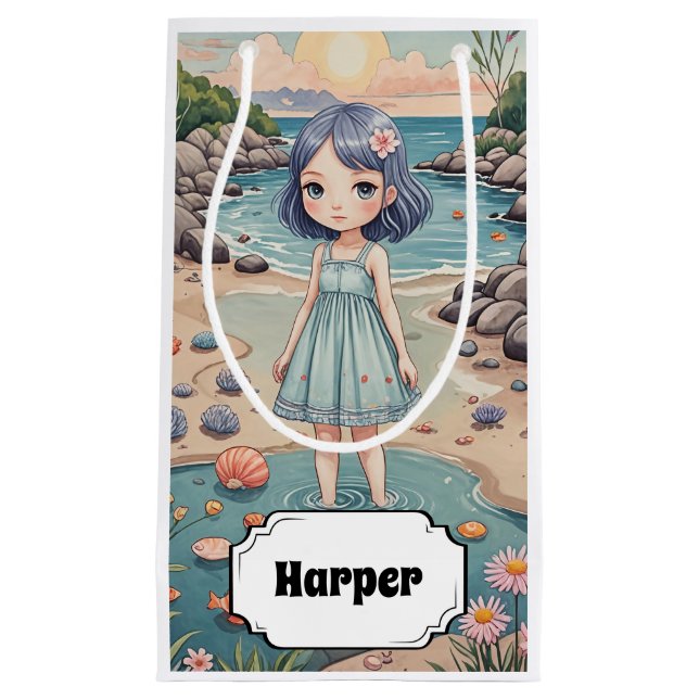 Beachcomber's Bliss Personalized Small Gift Bag (Front)