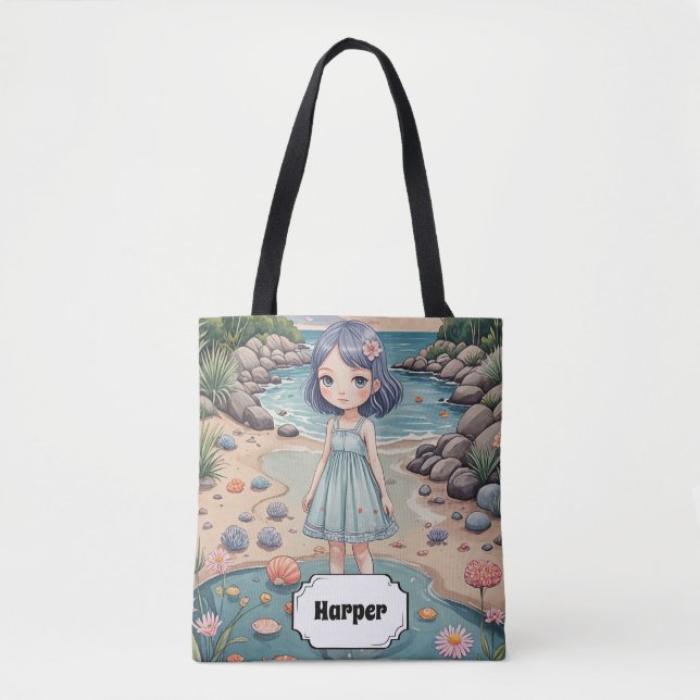 Beachcomber's Bliss Personalized Tote Bag (Front)