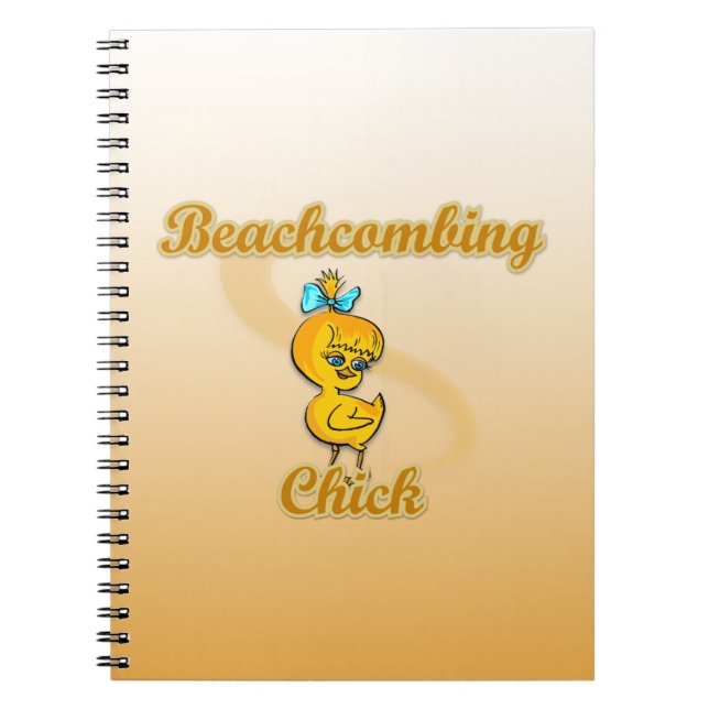Beachcombing Chick Spiral Notebook (Front)