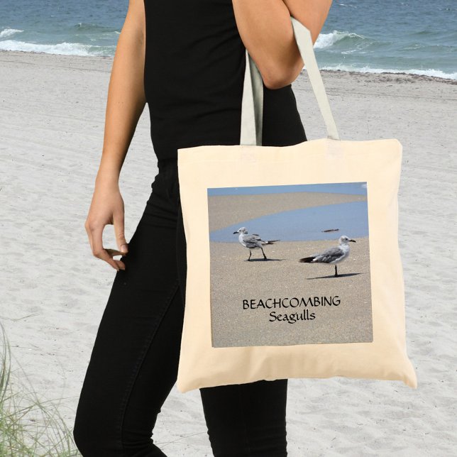 Beachcombing Seagulls Customisable Beach Tote Bag (Creator Uploaded)