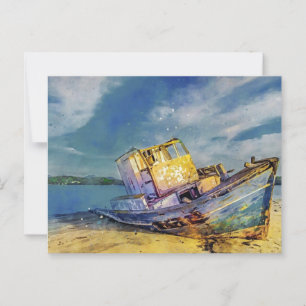 Beached Boat Postcard