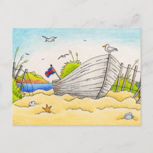 Beached Boat - Postcard