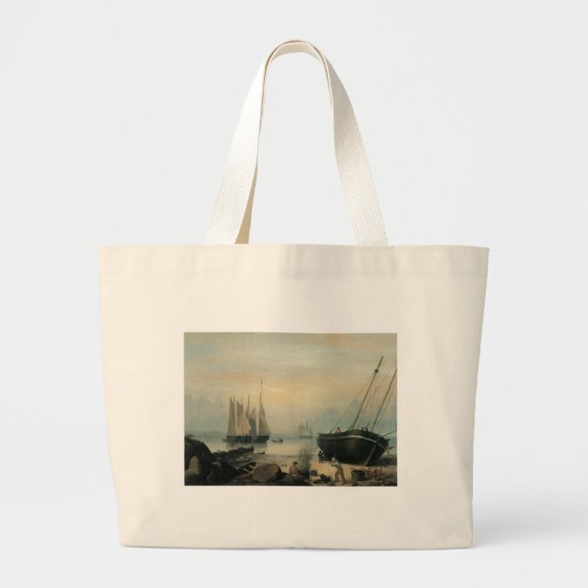 Beached for Repairs, Duncan's Point, Gloucester Large Tote Bag (Front)