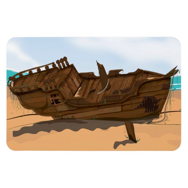 Beached Shipwreck Magnet (Horizontal)