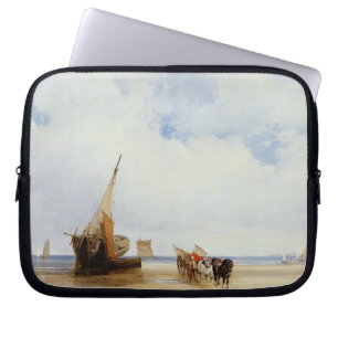 Beached Vessels and a Wagon near Trouville, c.1825 Laptop Sleeve