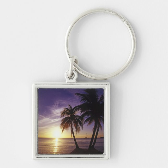 Beaches at Negril, Jamaica 3 Key Ring (Front)