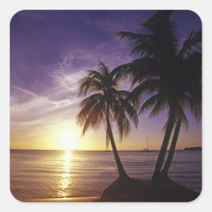 Beaches at Negril, Jamaica 3 Square Sticker