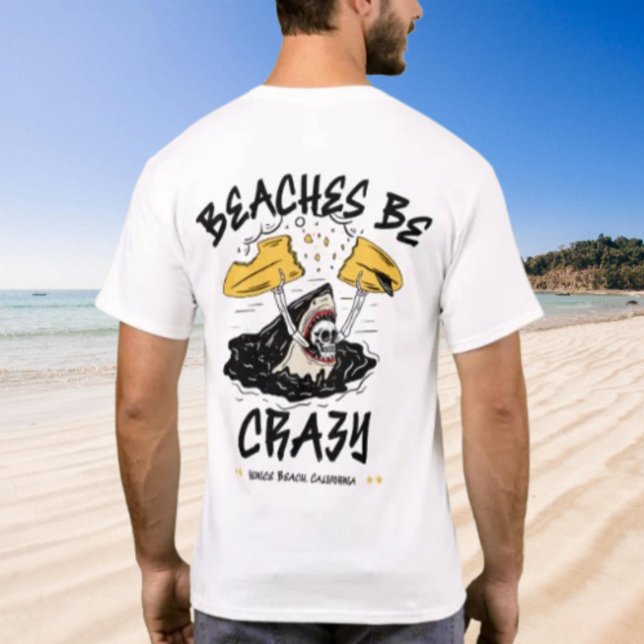 Beaches Be Crazy Shark by Salty AF T-Shirt (Creator Uploaded)