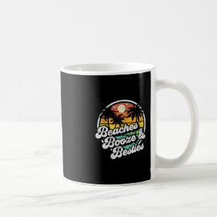 Beaches Booze And Besties Funny Retro 70s Beach Wo Coffee Mug