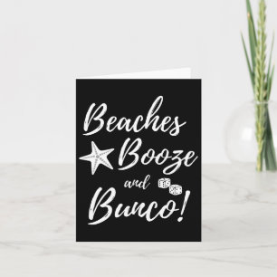 Beaches Booze And Bunco Dice Summer  Card