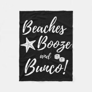 Beaches Booze And Bunco Dice Summer Fleece Blanket
