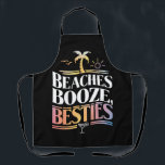 Beaches Booze & Besties Coconut Tree Summer  Apron<br><div class="desc">Beaches Booze & Besties Coconut Tree Summer Vacation</div>