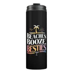 Beaches Booze & Besties Coconut Tree Summer  Thermal Tumbler