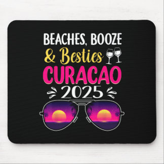 Beaches Booze Besties Curacao 2025 Vacay Beach Tri Mouse Pad