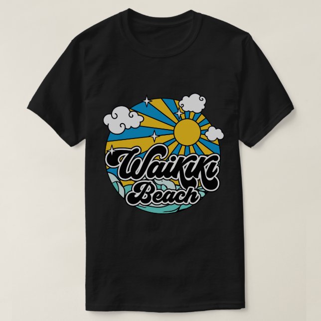 Beaches Waikiki Beach T-Shirt (Design Front)