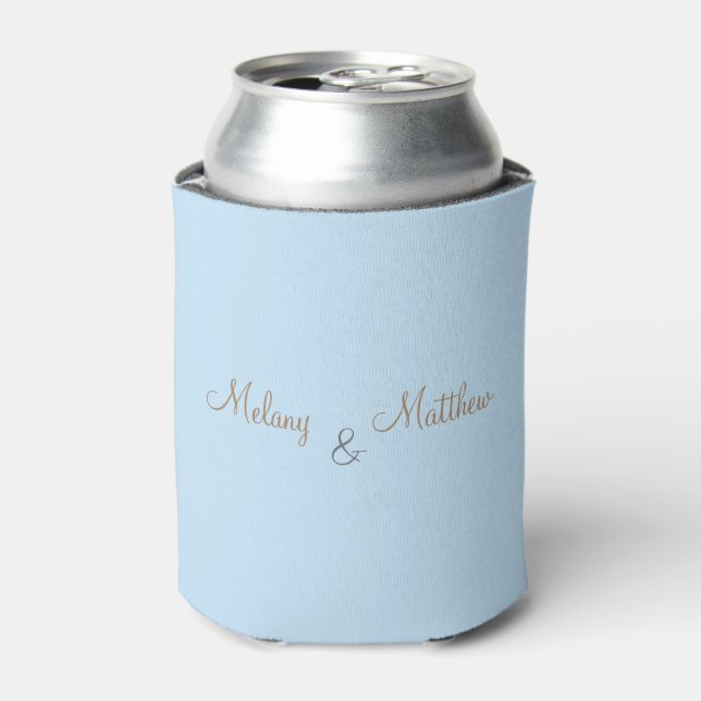Beachfront Ocean Seaside Wedding Can Cooler (Can Front)