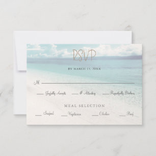 Beachfront Ocean Seaside Wedding RSVP Card
