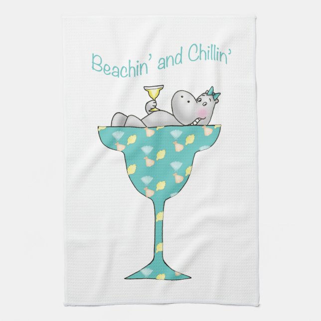 Beachin' and chillin' tea towel (Vertical)