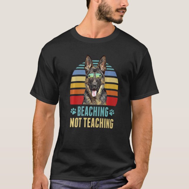Beaching Not Teaching German Shepherd Dog Summer T-Shirt (Front)