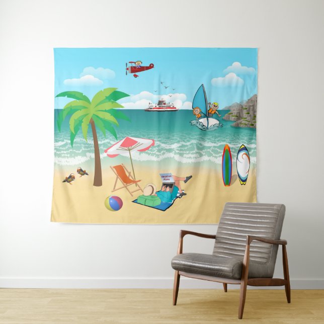 Beachside Fun Tapestry (In Situ (Horizontal))
