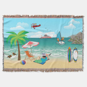 Beachside Fun Throw Blanket