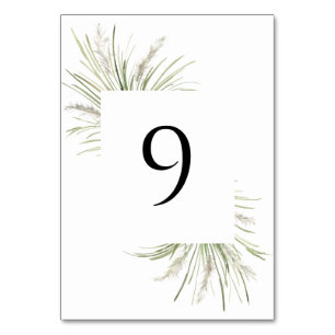 Beachside Pampas Grass Frame Table Number