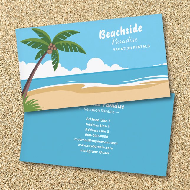 Beachside Paradise - Vacation Rentals Business Card (Beachside Paradise - Vacation Rentals Business Card)