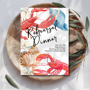 Beachside Rehearsal Dinner Wedding Invitation