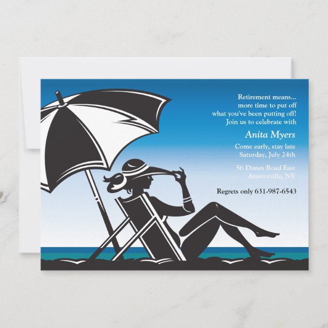 Beachside Retirement Party Invitation (Front)