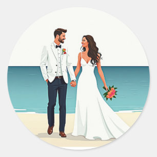 Beachside Wedding Sticker