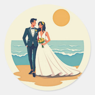 Beachside Wedding Sticker