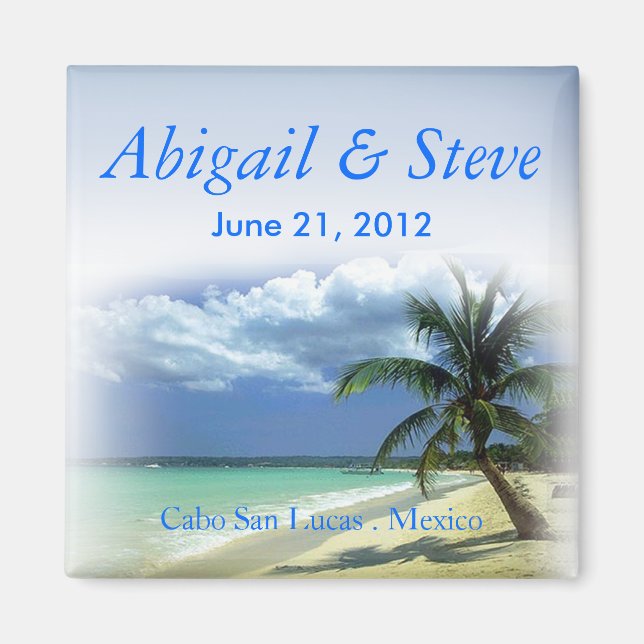 Beachy Beach Cabo Resort Wedding Favour Keepsake Magnet (Front)