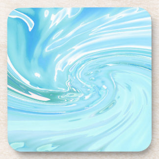 Beachy Blue Ocean Abstract Acrylic Pour Coaster