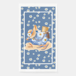 Beachy Blue Paper Guest Towels Napkin