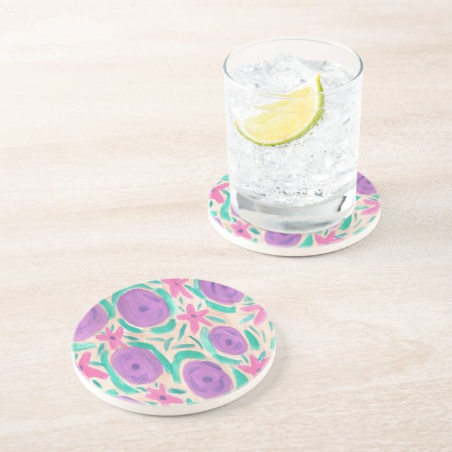 Beachy Boho Print Coaster (Side)