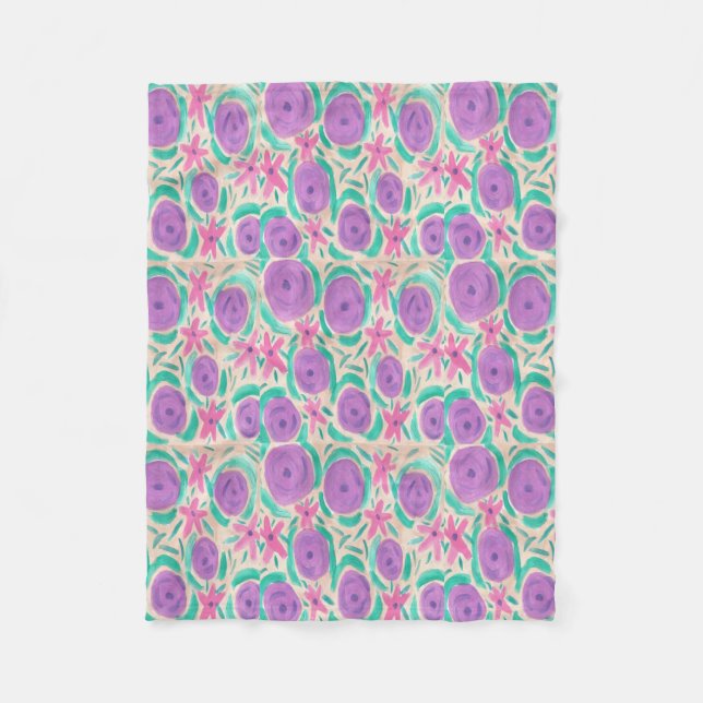 Beachy Boho Print Fleece Blanket (Front)