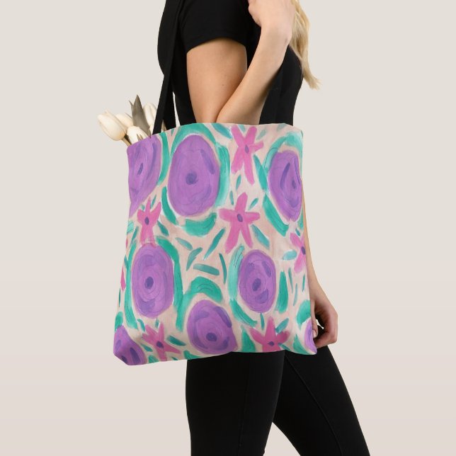 Beachy Boho Print Tote Bag (Close Up)